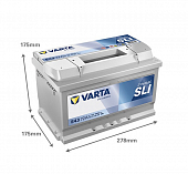 Varta Blue Dynamic E43 72Ач LB R+ EN680A  278x175x175 (572 409 068) B13